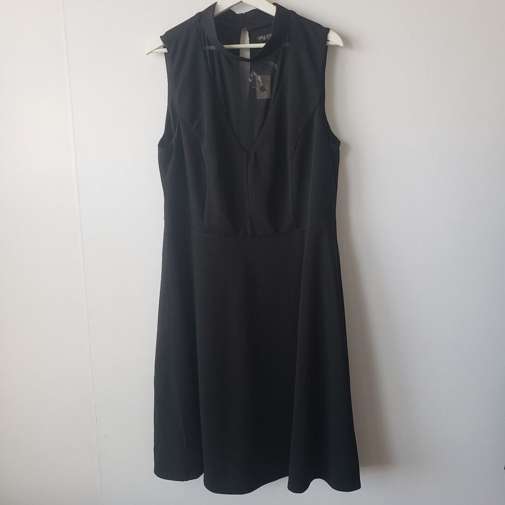 City Chic Black Midi Dress